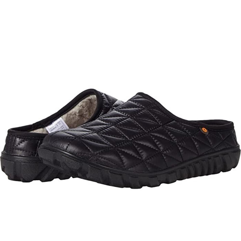 Bogs Snowday II Slipper Women's US 7 Black Fleece Lined Quilted Slip On JOBB1948